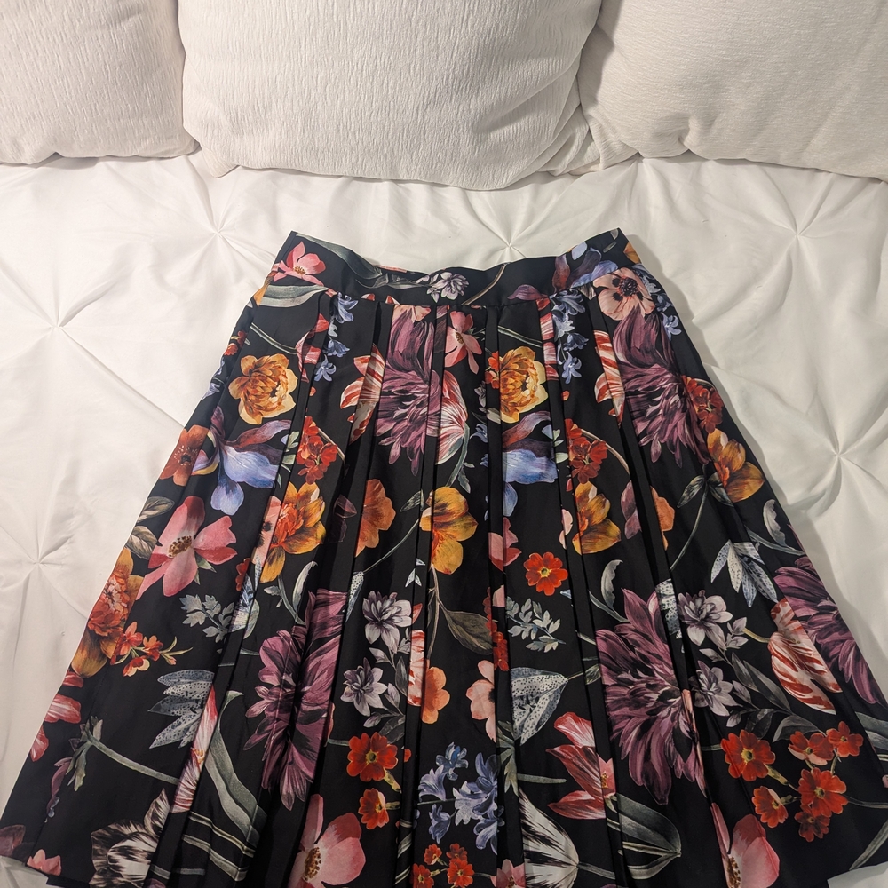 Floral Black Skirt